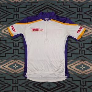 Vintage Trek USA Bicycle Cycling Bike Jersey 90s Colorblock Mens Medium Half Zip